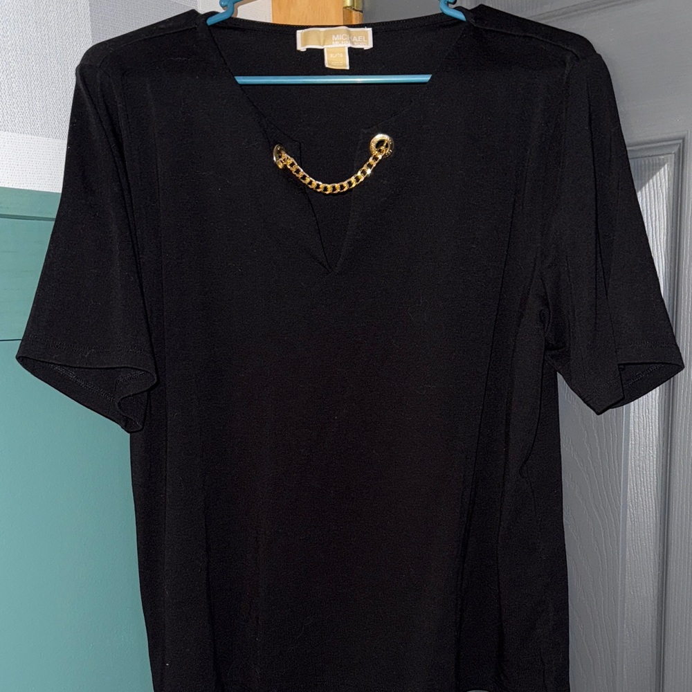 Michael Kors Black Top with Gold Accent